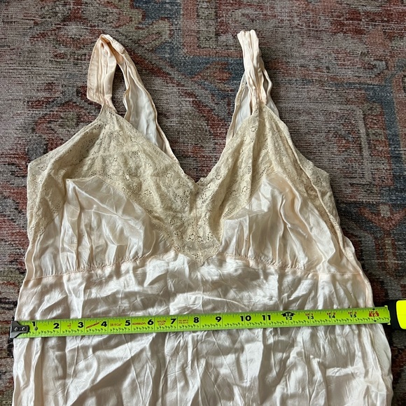 VINTAGE Silk like and Lace Slip Dress. Satin dress. - Picture 11 of 12